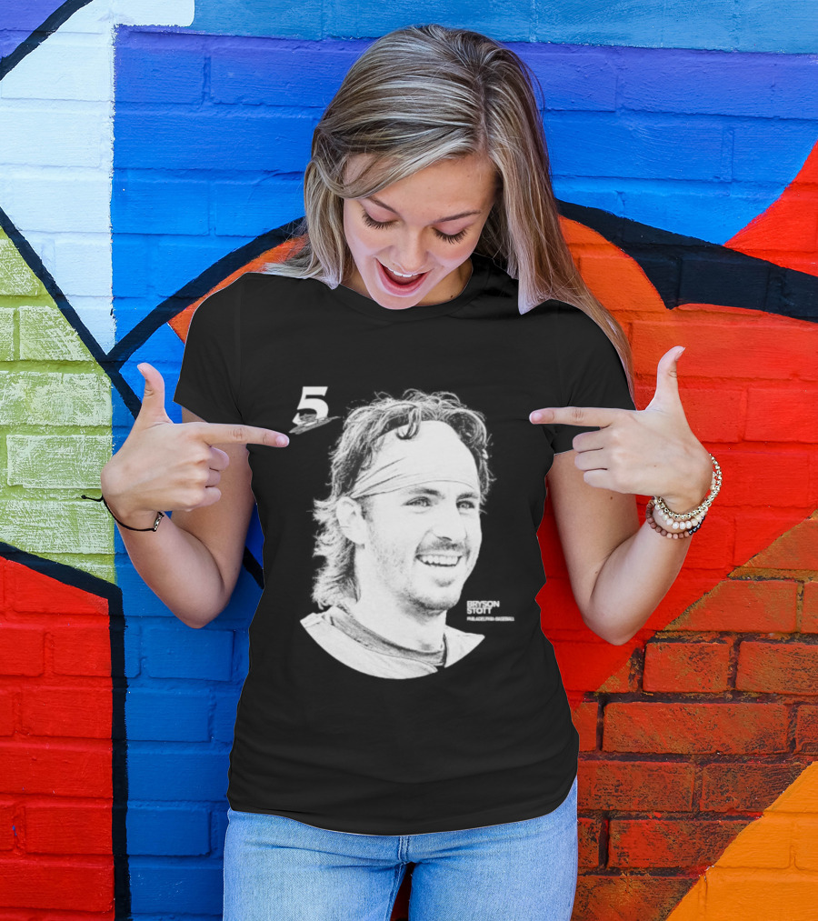 Philadelphia Baseball Bryson Stott 5 Halftone T-Shirt