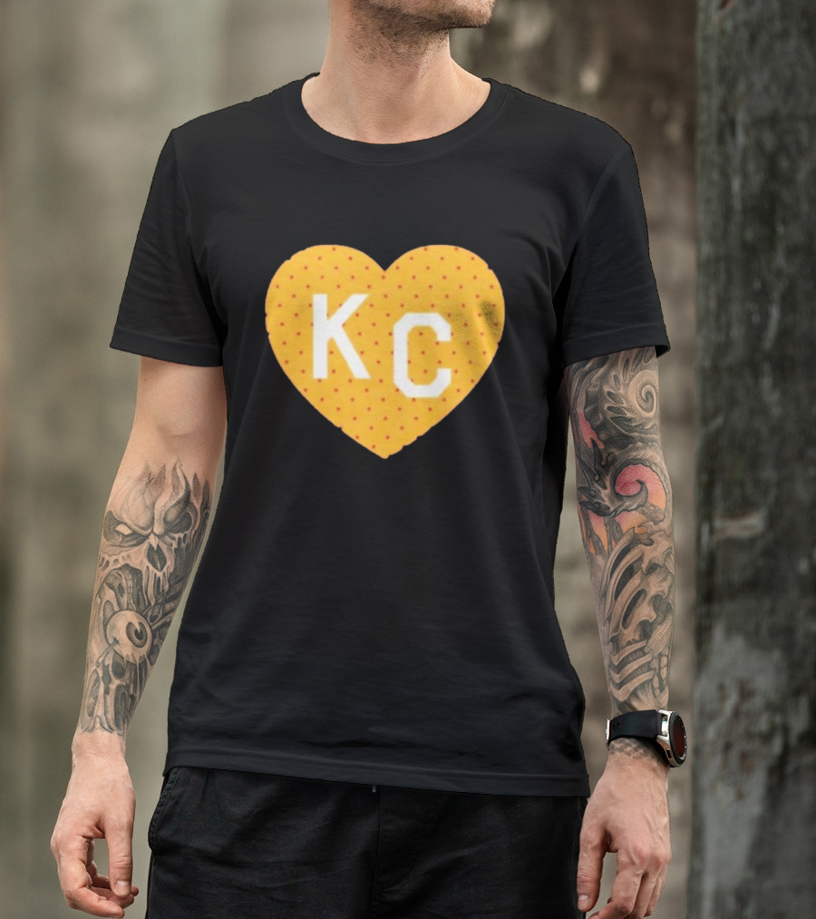 Kansas City Chiefs KC Heart Polka Dot Fan T-Shirt