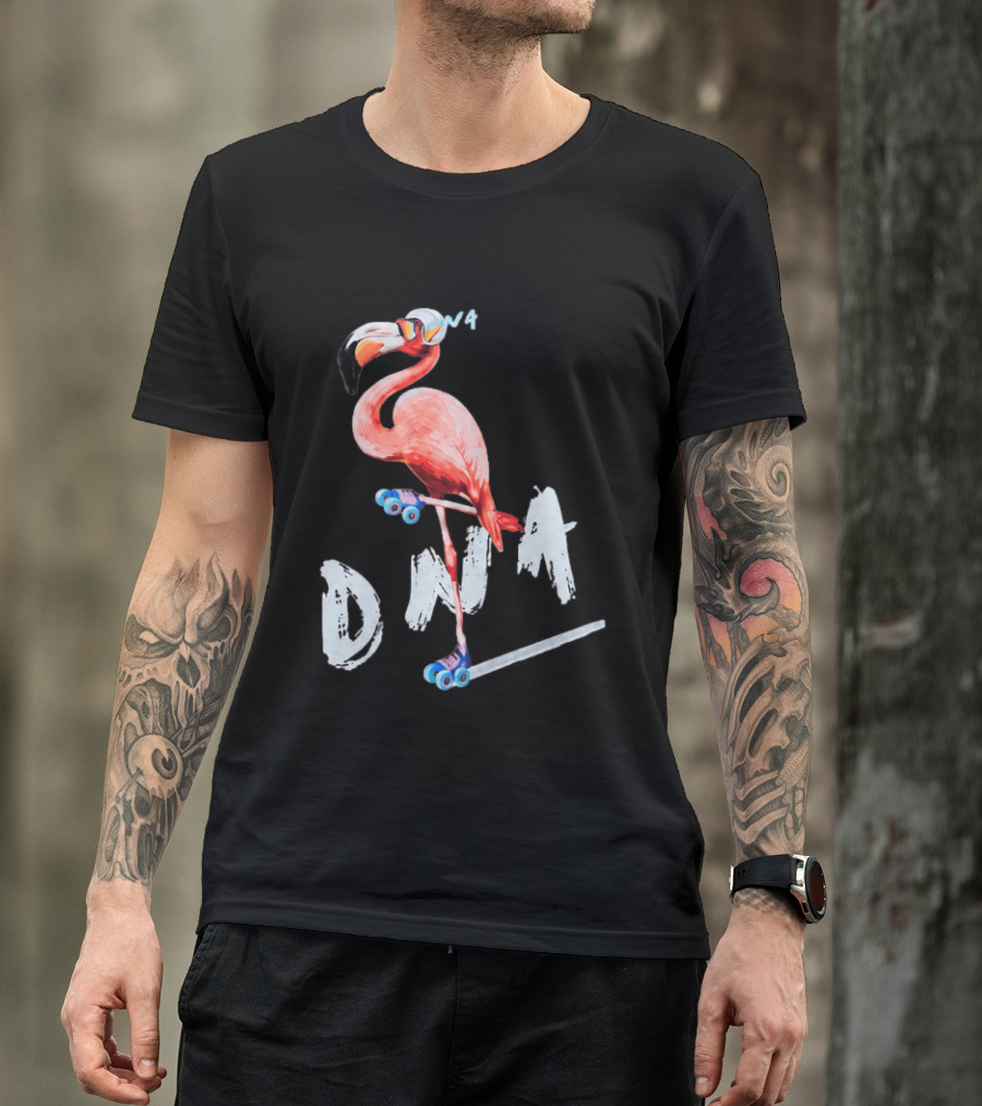 DNA Flamingo Roller Skates Fun Night T-Shirt