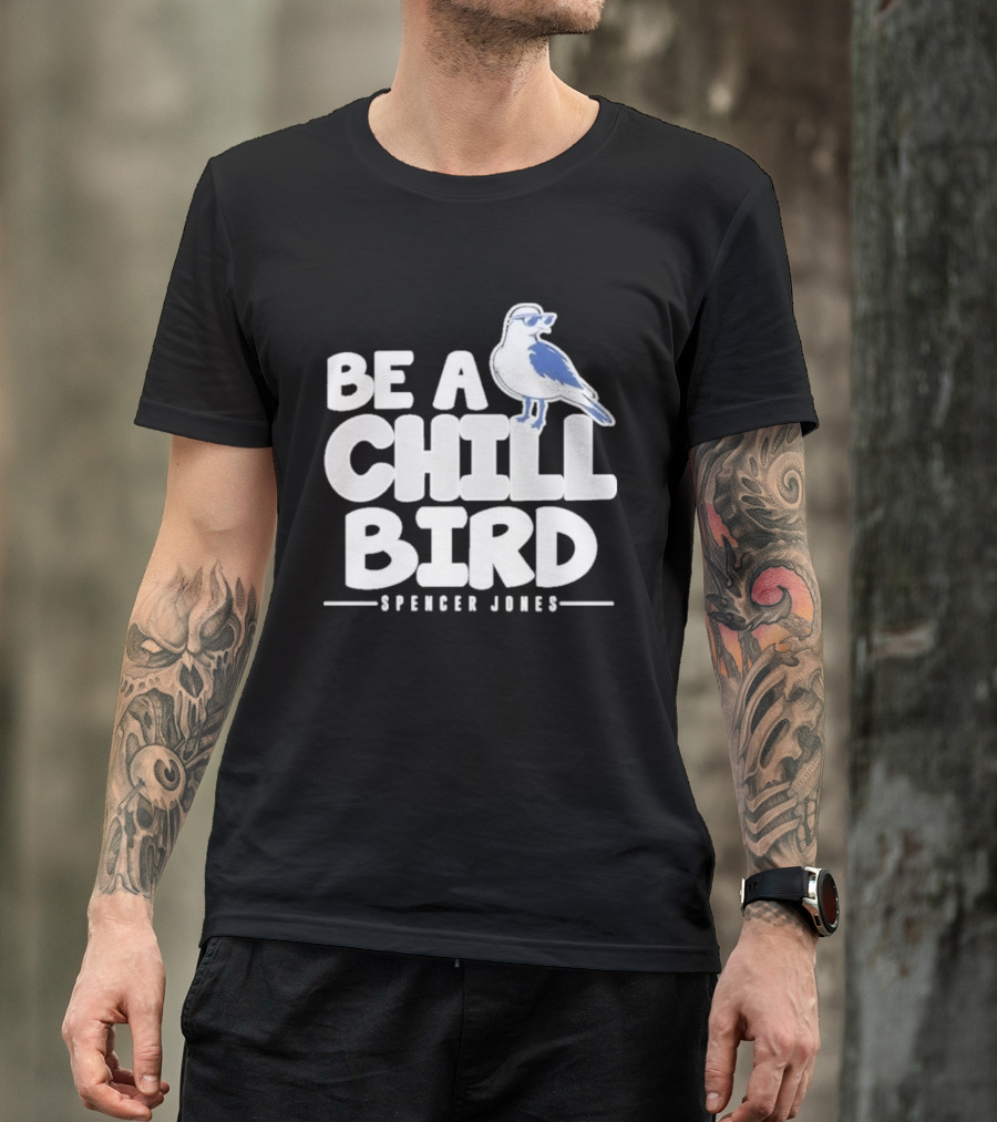 Be A Chill Bird Spencer Jones Vintage Style Bird Wearing Sunglasses T-Shirt