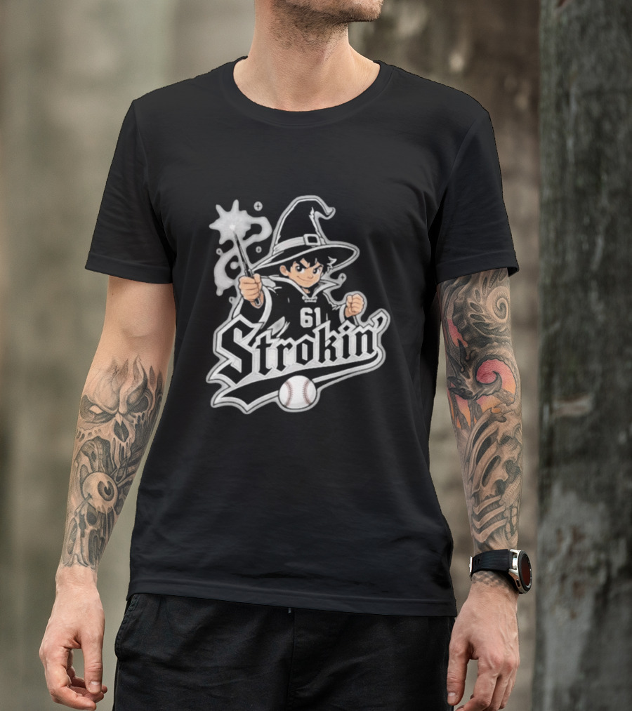Mike Vasil Wizard Strokin' 61 South Side Chicago White Sox T-Shirt