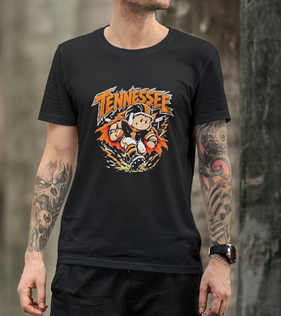 Tennessee Volunteers Football Cartoon Player Number 1 Dynamic T-Shirt