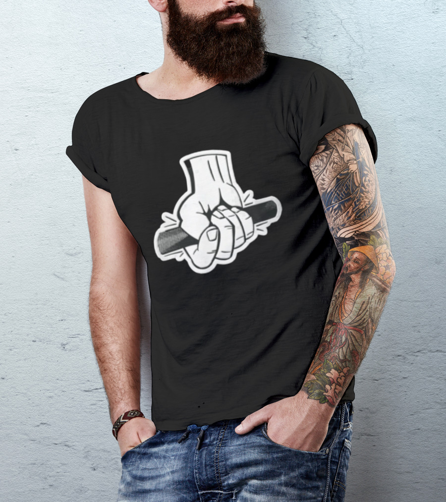 Hand Holding Black Bar T-Shirt