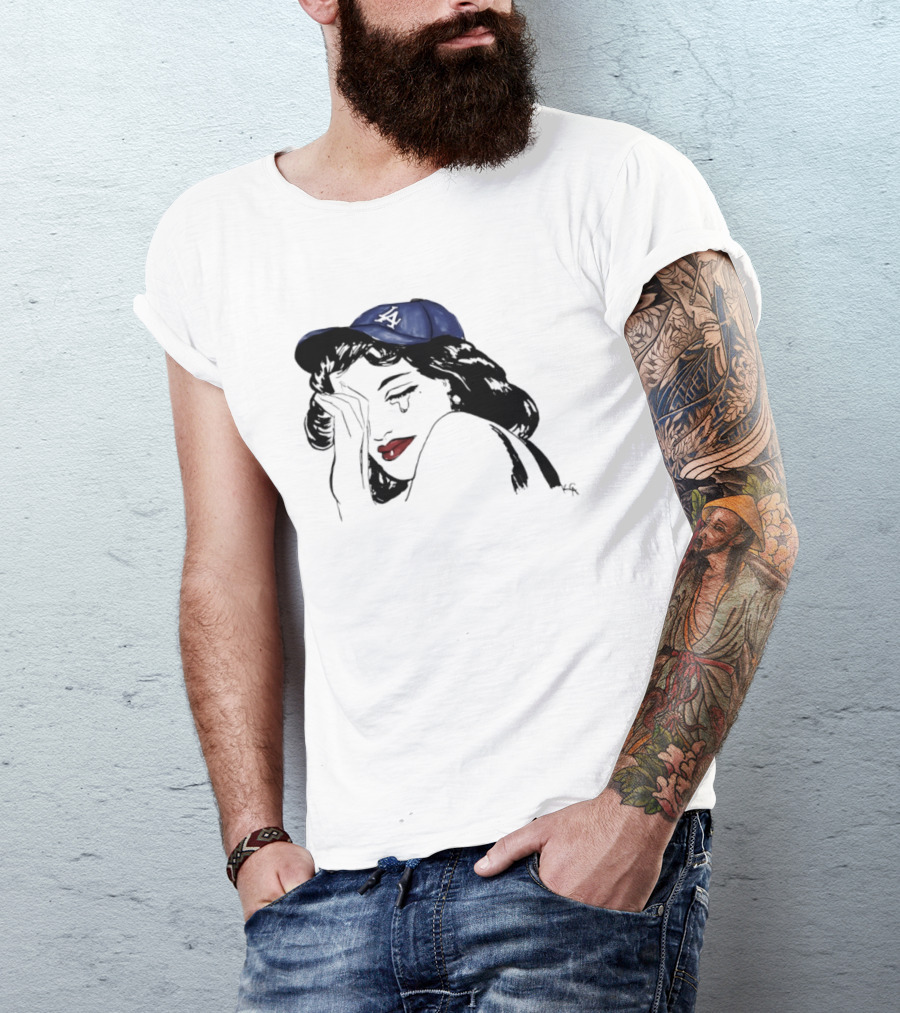 Los Angeles Dodgers Cap Crying Woman Pop T-Shirt