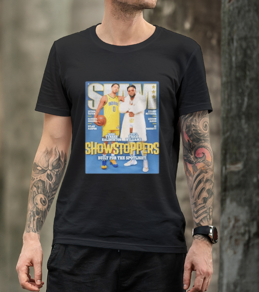 Slam Featuring Tyrese Haliburton And Trick Williams Showstoppers Built For The Spotlight T-Shirt