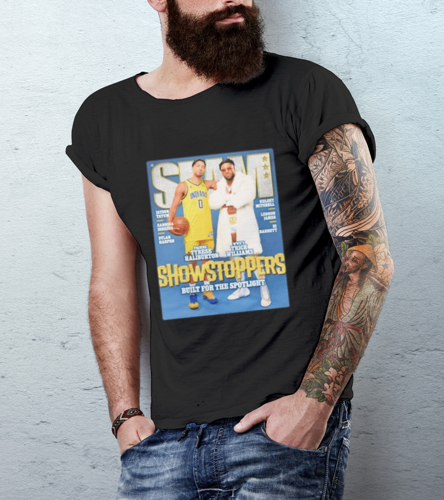 Slam Featuring Tyrese Haliburton And Trick Williams Showstoppers Built For The Spotlight T-Shirt