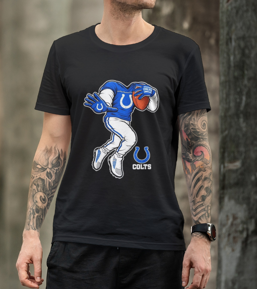 Indianapolis Colts Toddler Yard Rush II Football Player Colts Horseshoe T-Shirt