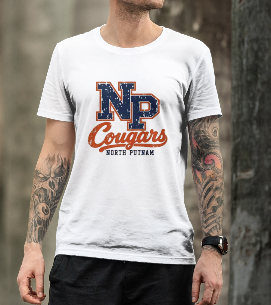 North Putnam Cougars NP Distressed Vintage Sports Team T-Shirt