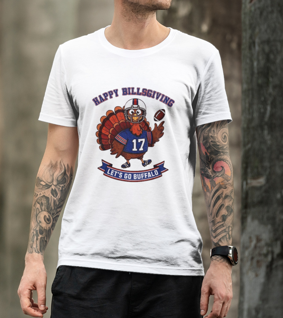 Happy Billsgiving Let's Go Buffalo Turkey 17 Football T-Shirt