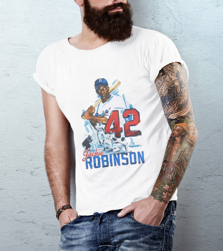 Jackie Robinson Brooklyn Dodgers Legendary Number 42 T-Shirt