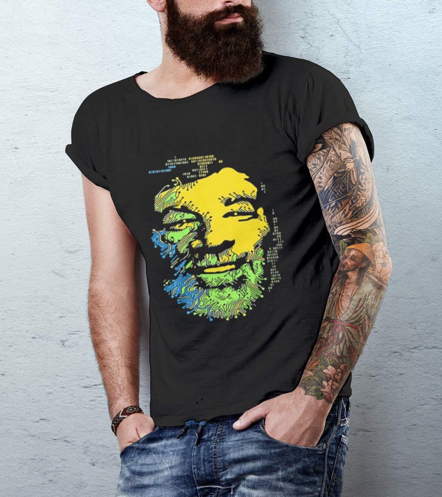 Bob Marley Reggae Circuit Face Yellow Green Blue T-Shirt