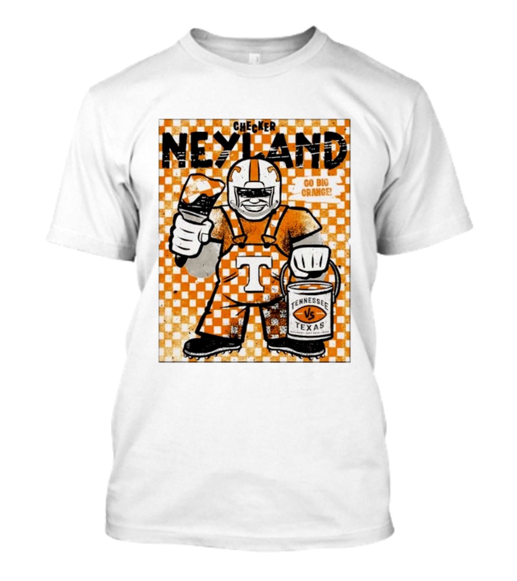 Checker Neyland Go Big Orange Tennessee Volunteers VS Texas Saturday T-Shirt