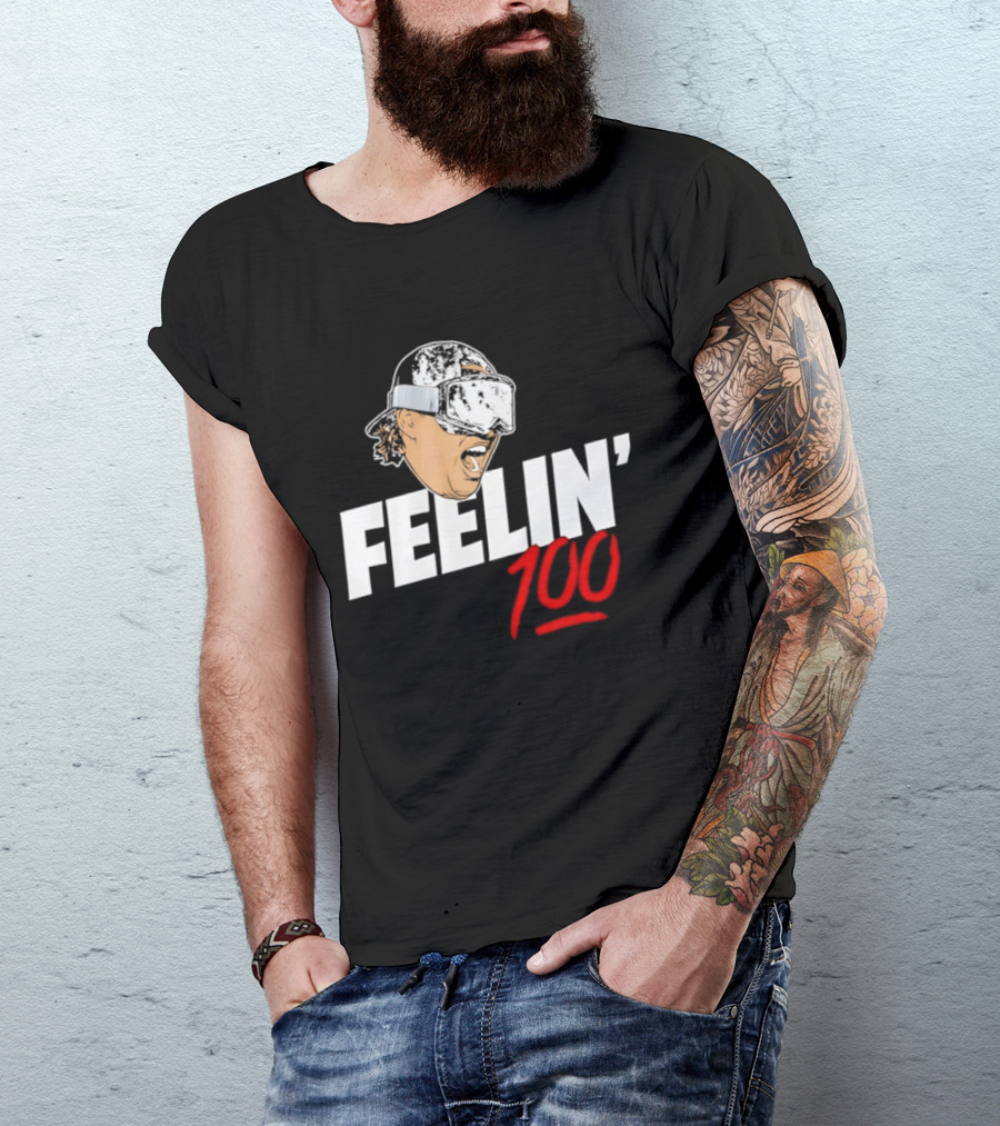 Feelin' 100 Ski Goggles Winter Sports Mood T-Shirt