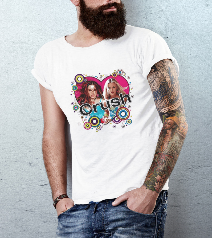 Crush Y2K Aesthetic Heart 2000s Nostalgia Bold Retro Circles T-Shirt