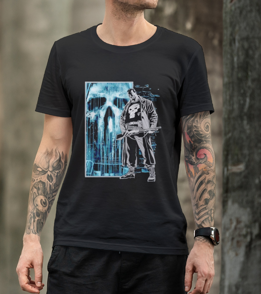 The Punisher Skull Vigilante Trench Coat T-Shirt
