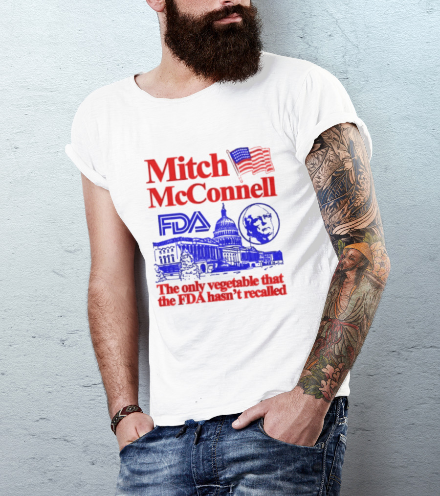 Mitch McConnell FDA Capitol Building USA Flag Vegetable Recall T-Shirt