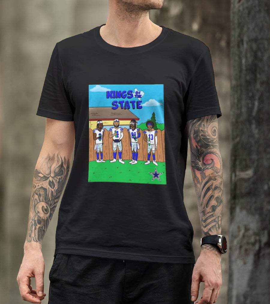 Kings Of The State Ceedee Lamb Dak Prescott Micah Parsons Dallas Cowboys Comic T-Shirt