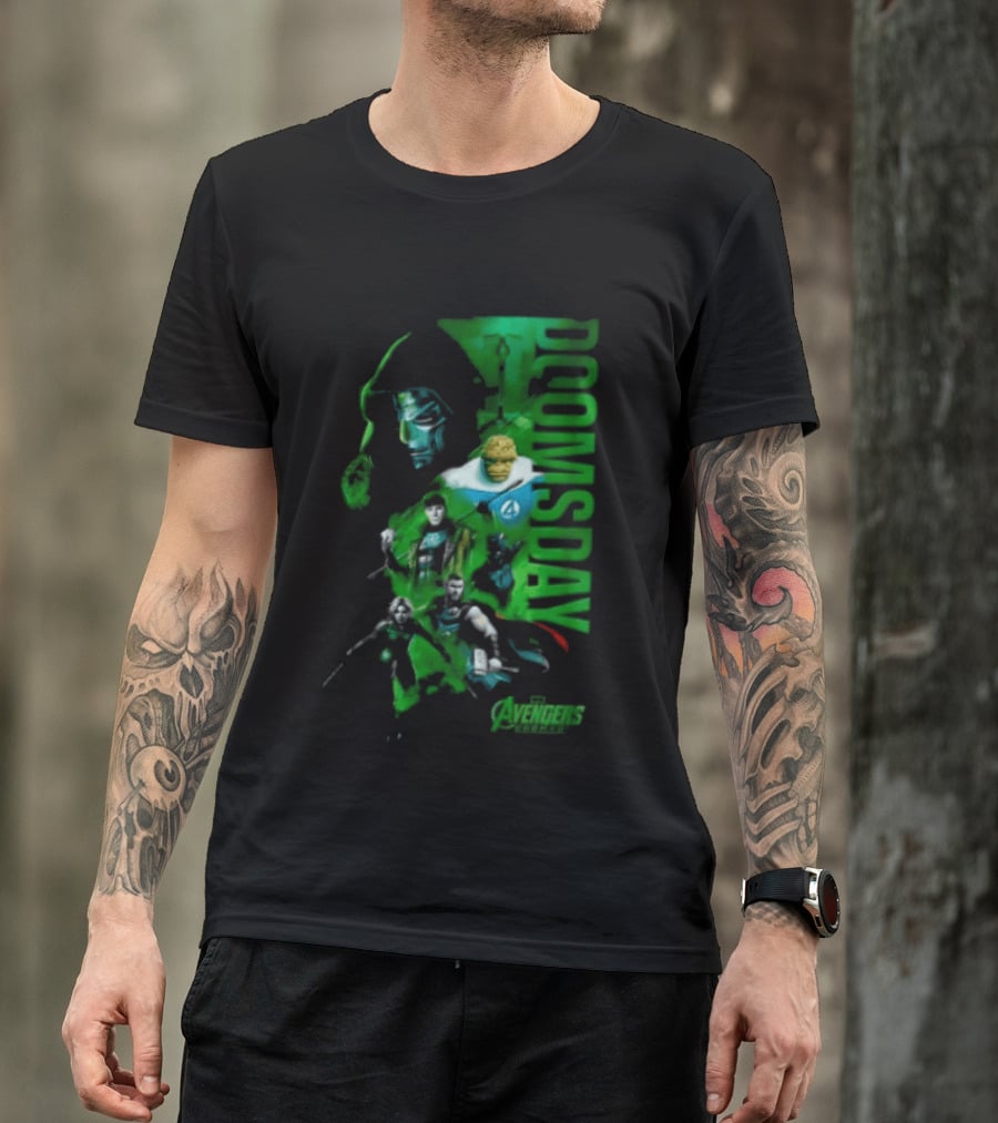 Marvel Studios Doomsday Avengers Assemble Green Toned T-Shirt