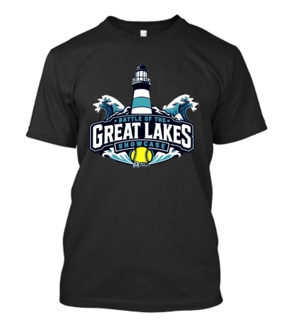 Battle Of The Great Lakes Showcase Uncle Charlie's Softball Lighthouse Waves T-Shirt