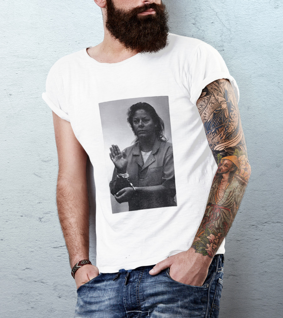 Aileen Wuornos True Crime Handcuffed Raised Hand Political Image T-Shirt