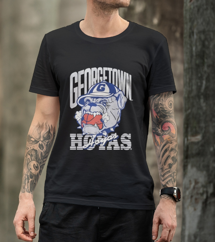 Georgetown Hoyas Vintage Bulldog Graphic With Classic Sports T-Shirt