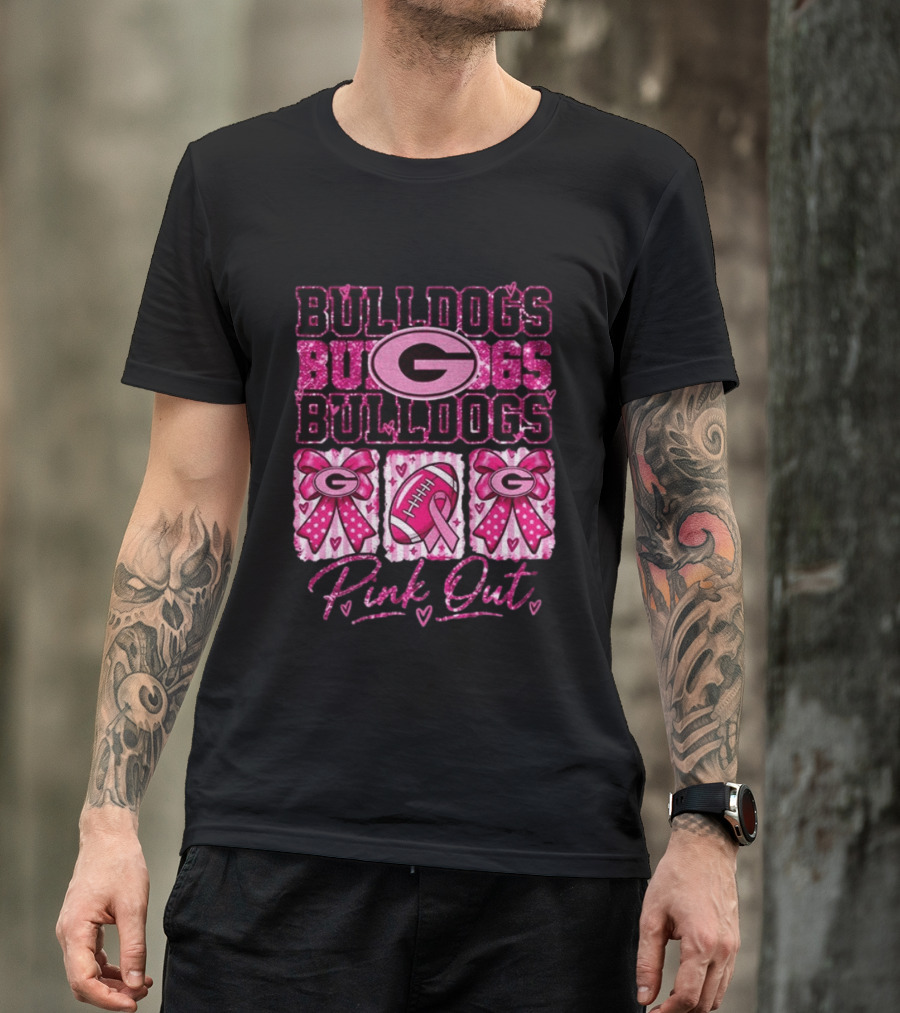 Bulldogs G Pink Out Breast Cancer Awareness Game Day T-Shirt