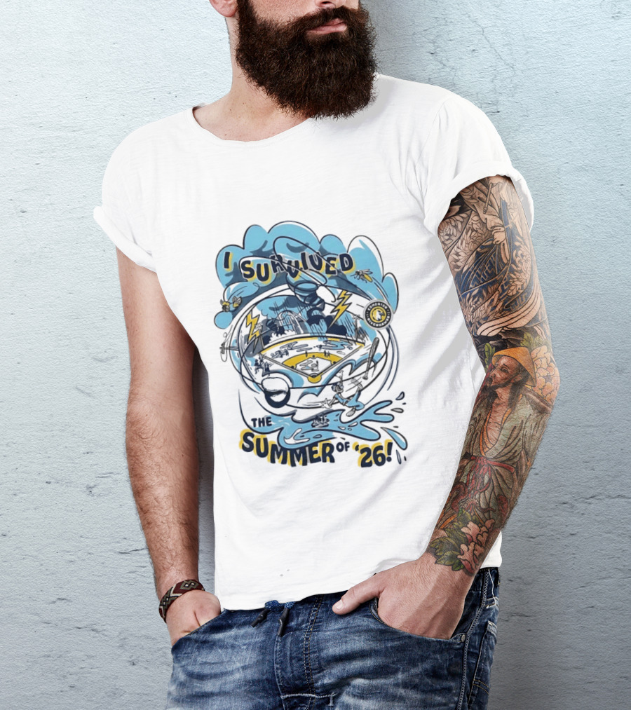 I Survived The Summer Of '26 Edmonton Riverhawks Baseball Lightning Storms T-Shirt