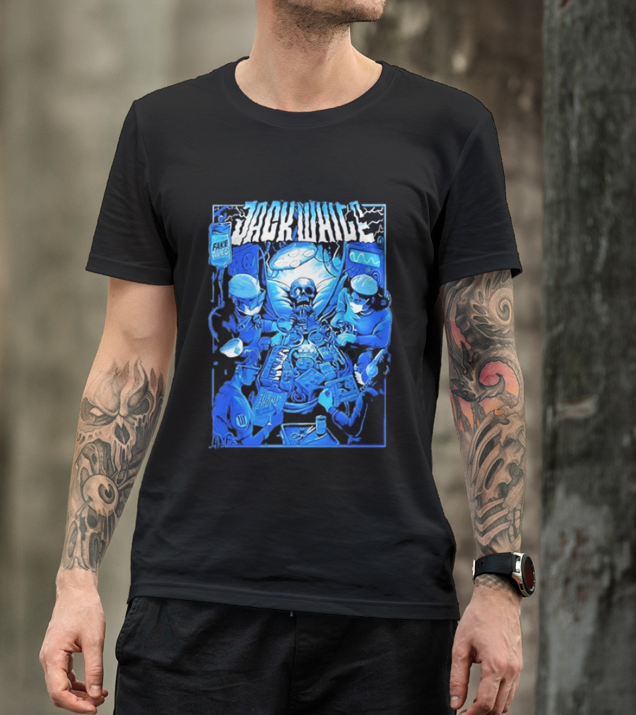 Jack White Fake Tides The Sound Rock Music Skeleton Surgeons T-Shirt