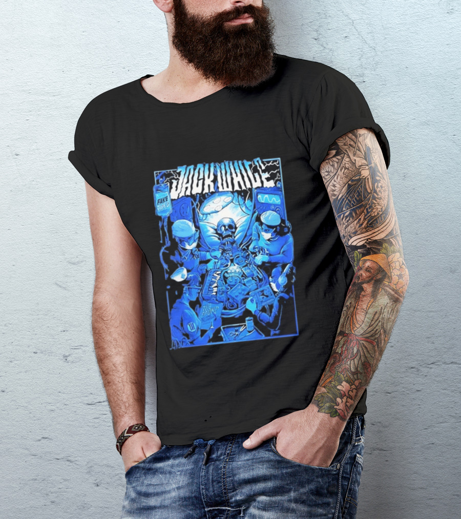 Jack White Fake Tides The Sound Rock Music Skeleton Surgeons T-Shirt