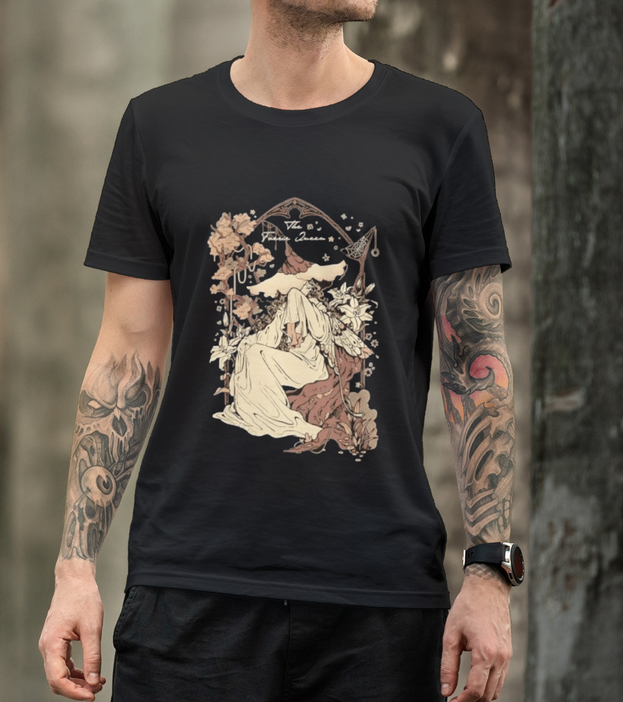 The Faerie Queen Woman With Wings Floral Arch Fantasy T-Shirt