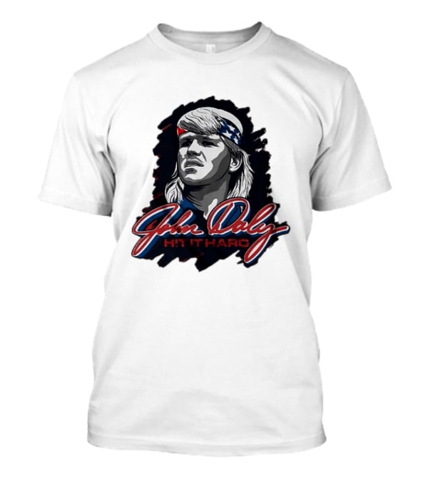 John Daly Hit It Hard Man American Flag Bandana T-Shirt