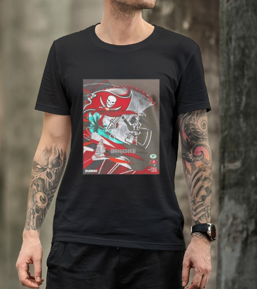 Tampa Bay Buccaneers Vs Green Bay Packers Matchup October 4 2026 Dunkin Promotion T-Shirt
