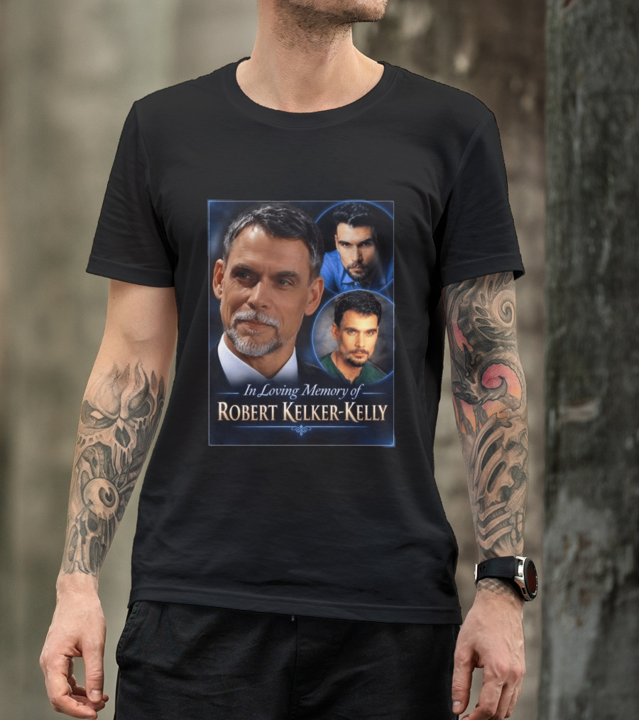 In Loving Memory Of Robert Kelker Kelly Tribute Portrait Collage T-Shirt