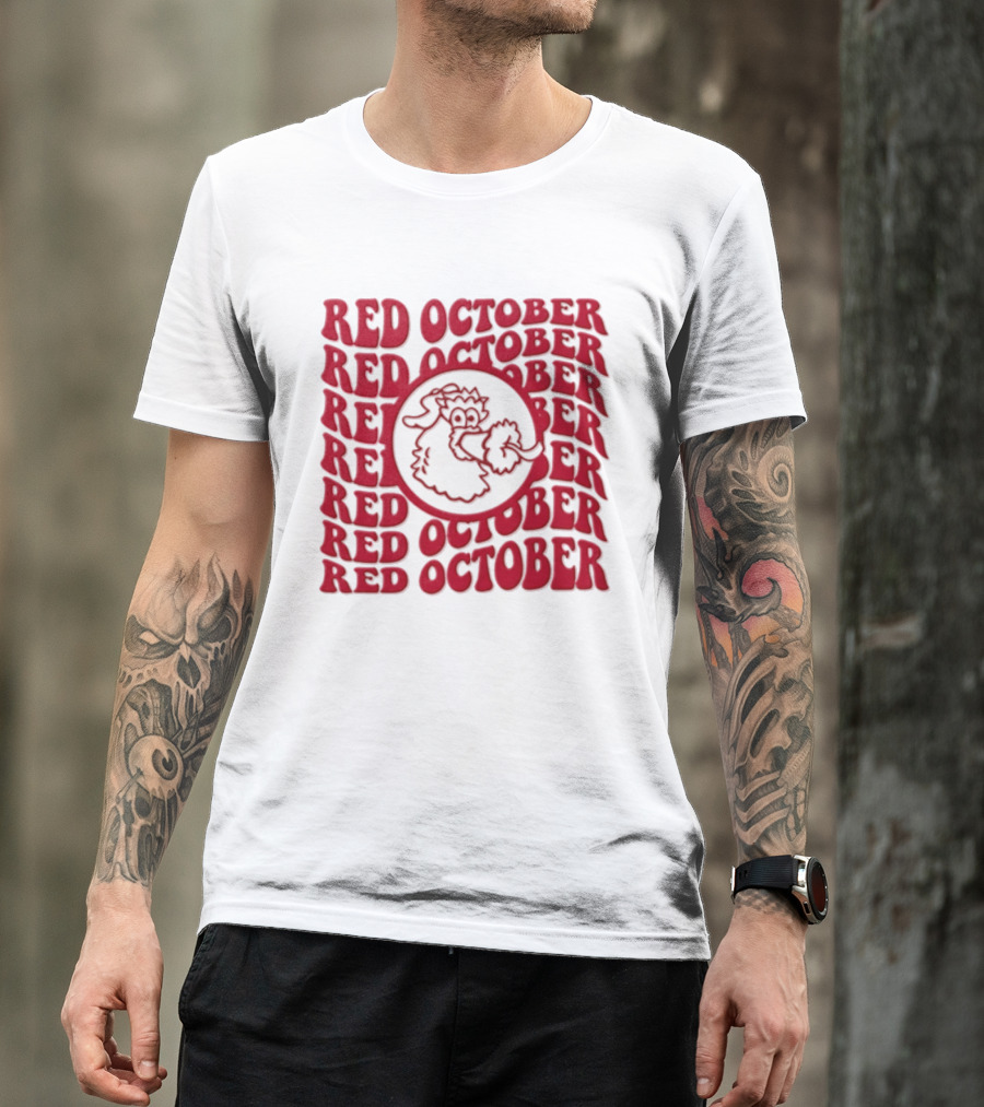 Philadelphia Phillies Red October 2023 Fan Gear With Phillie Phanatic T-Shirt
