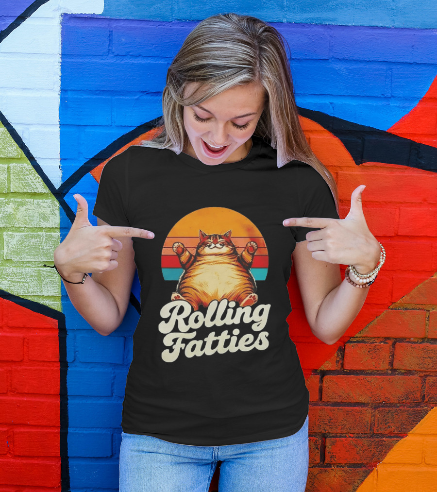 Rolling Fatties Vintage Sunset Cat T-Shirt