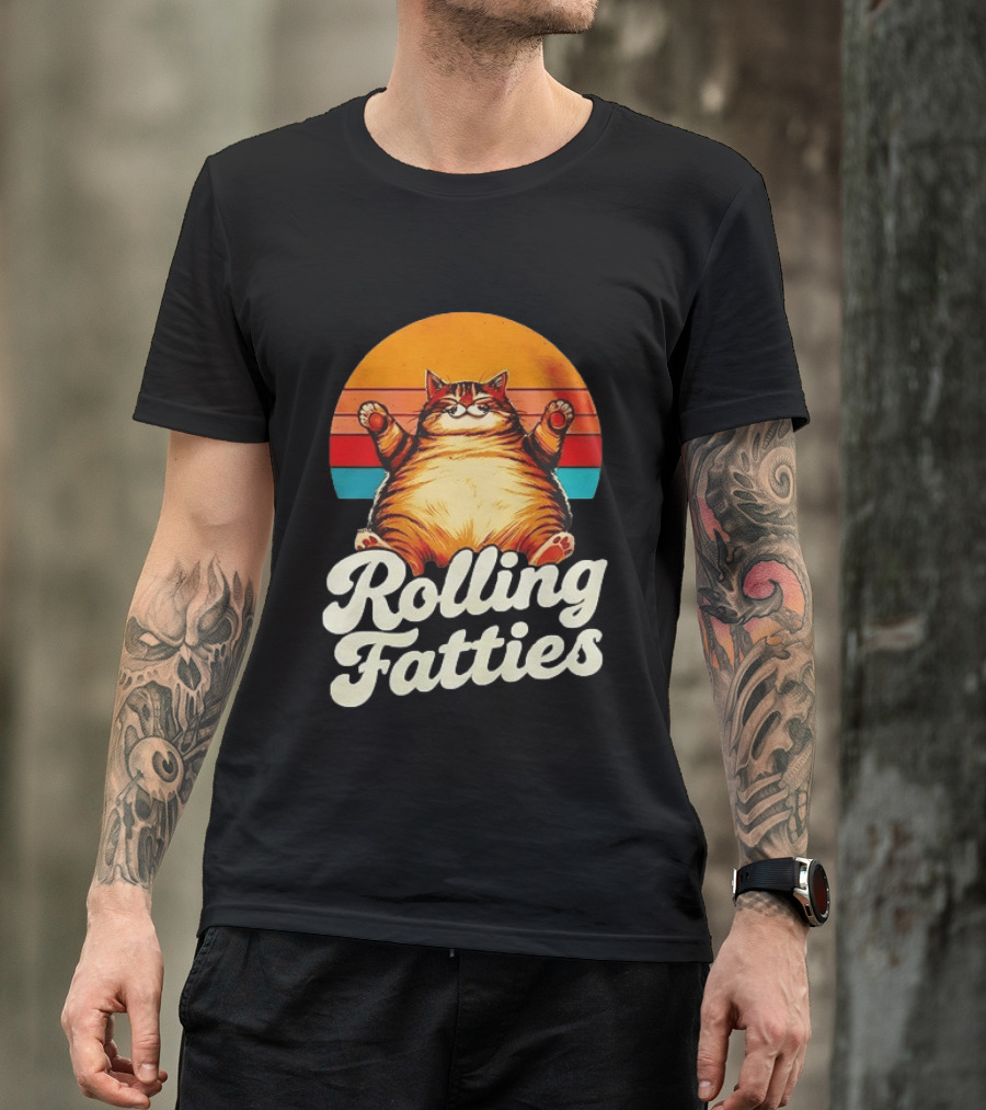 Rolling Fatties Vintage Sunset Cat T-Shirt