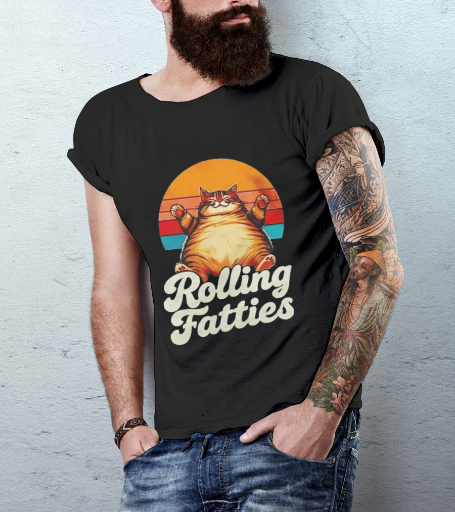 Rolling Fatties Vintage Sunset Cat T-Shirt