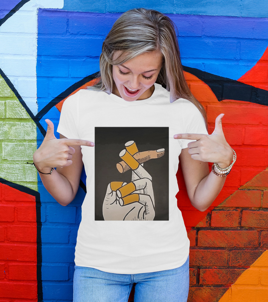 Hand With Cigarettes Smoker T-Shirt