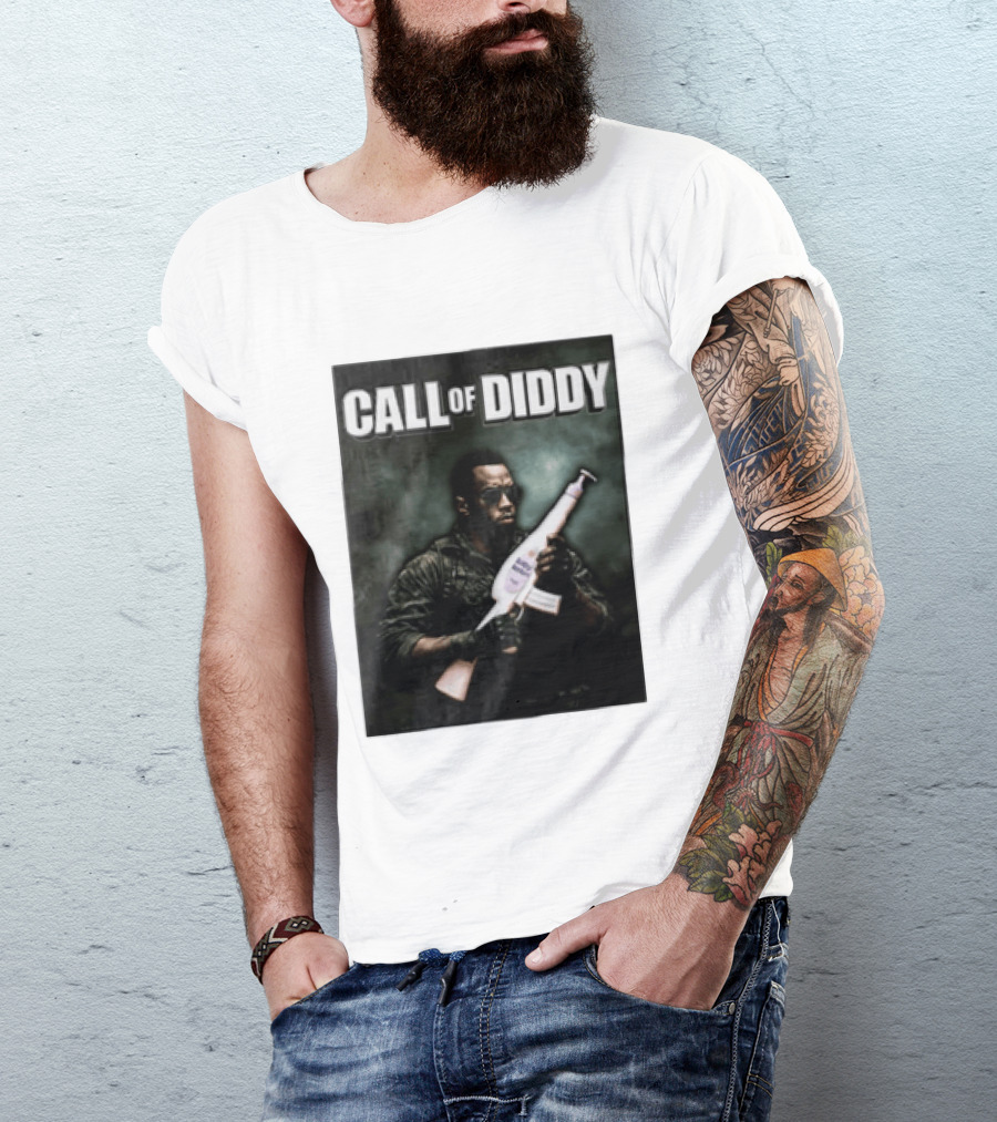 Call Of Diddy Sean Combs Parody Lotion Gun T-Shirt