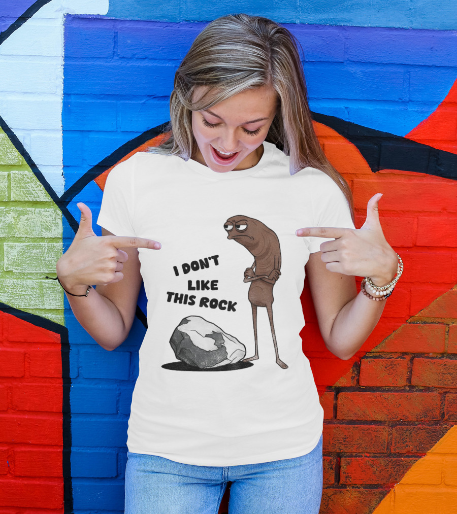 Marcus The Worm I Don't Like This Rock Grumpy Cartoon Expression T-Shirt