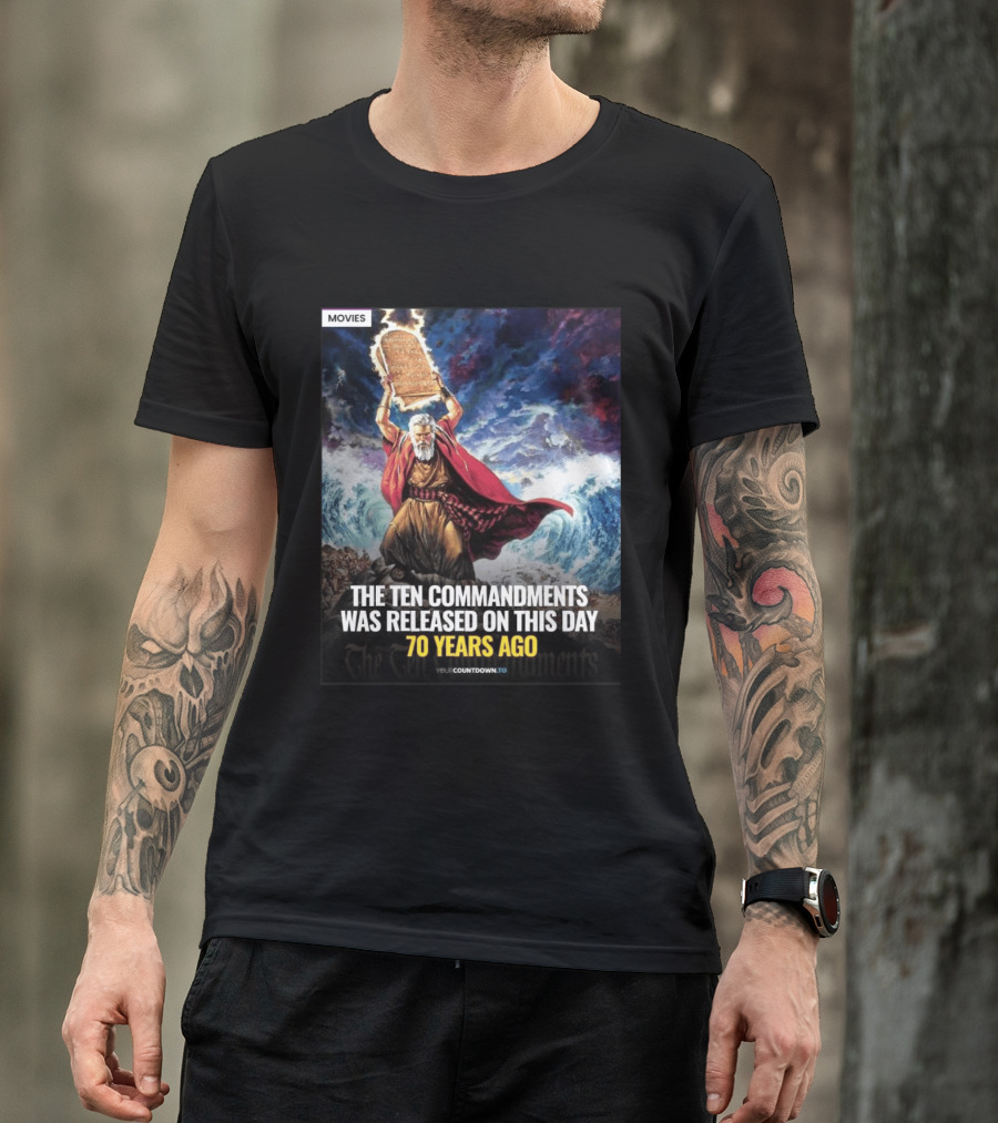 The Ten Commandments 1956 Cecil B. DeMille Epic Moses Parting Sea Anniversary T-Shirt