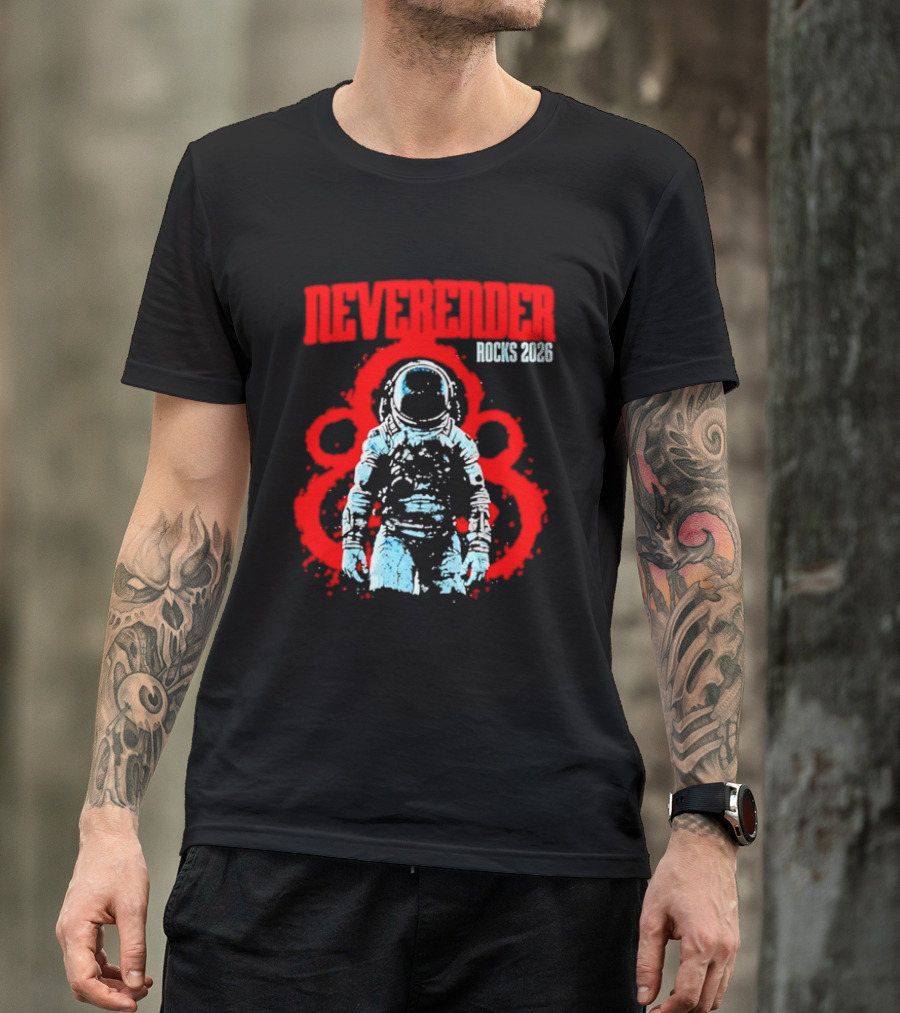 Neverender Rocks 2026 Astronaut Space Music Tour Splash T-Shirt