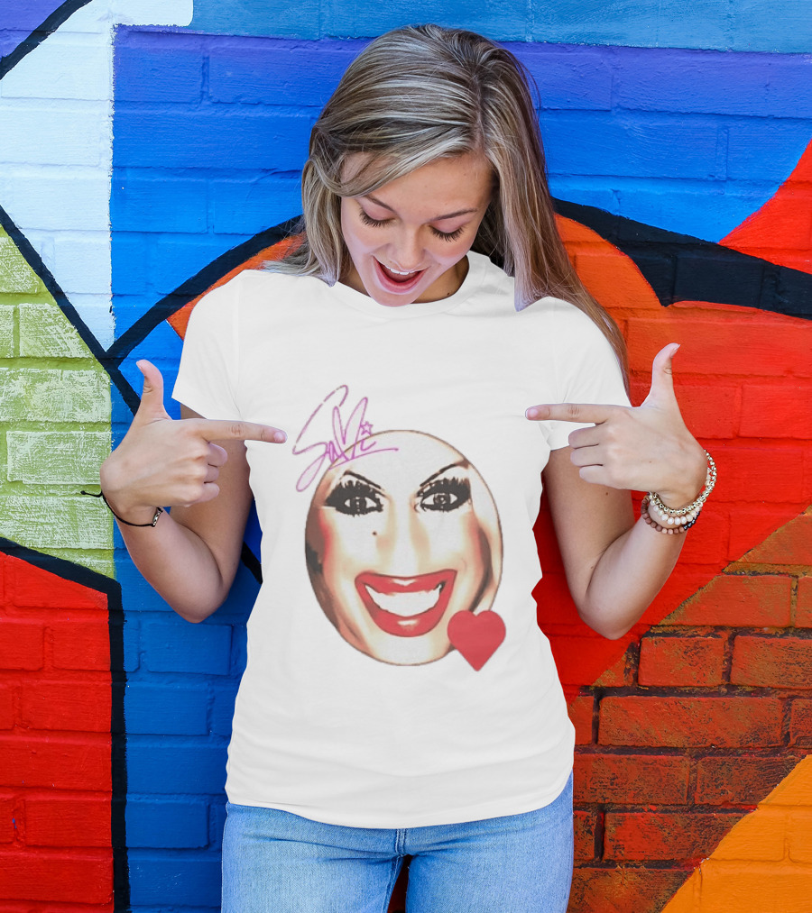 Save Signature Heavy Makeup Smile Red Heart T-Shirt