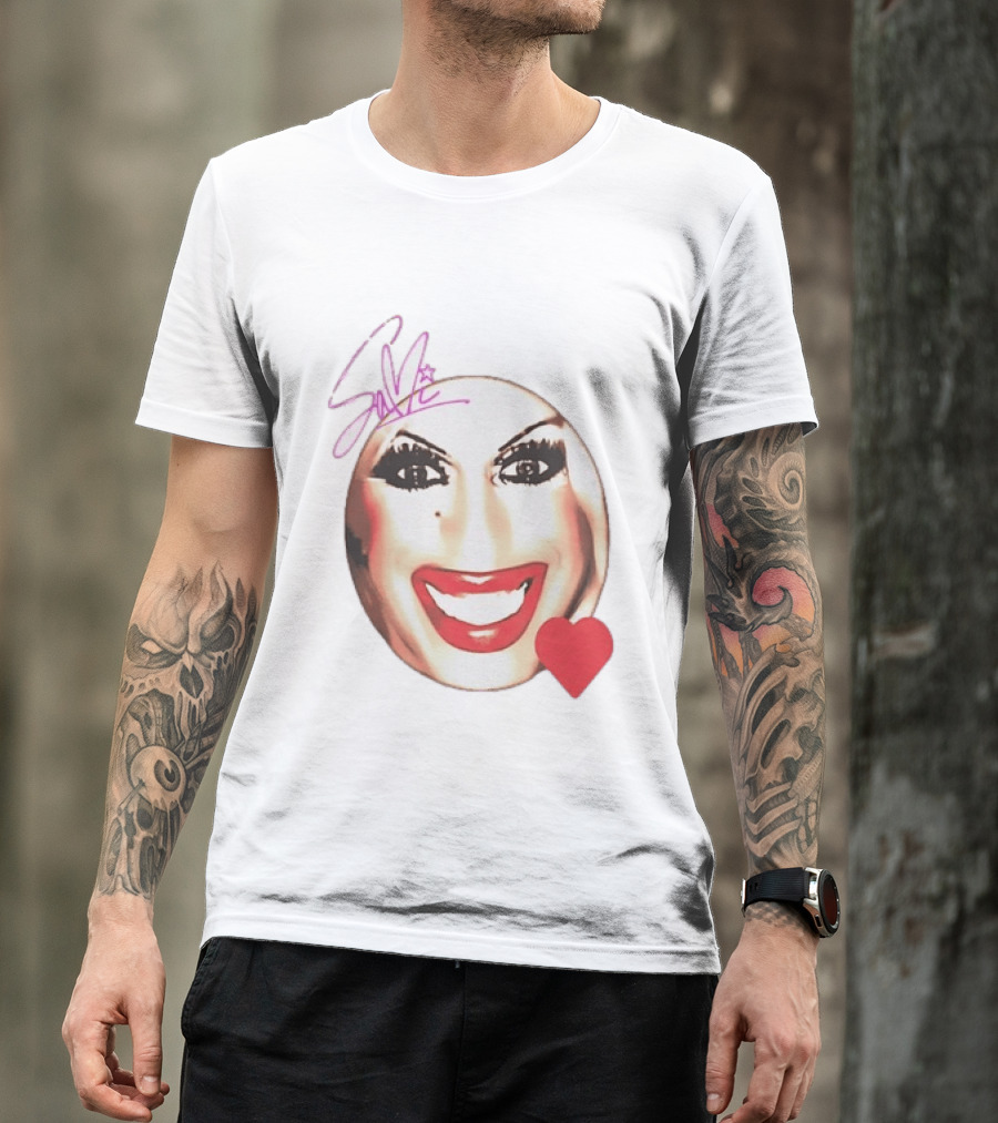 Save Signature Heavy Makeup Smile Red Heart T-Shirt