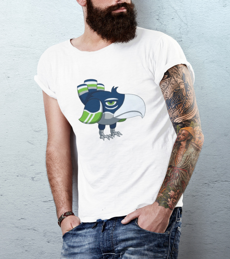 Seattle Seahawks Pokemon Crossover Bird Fan T-Shirt