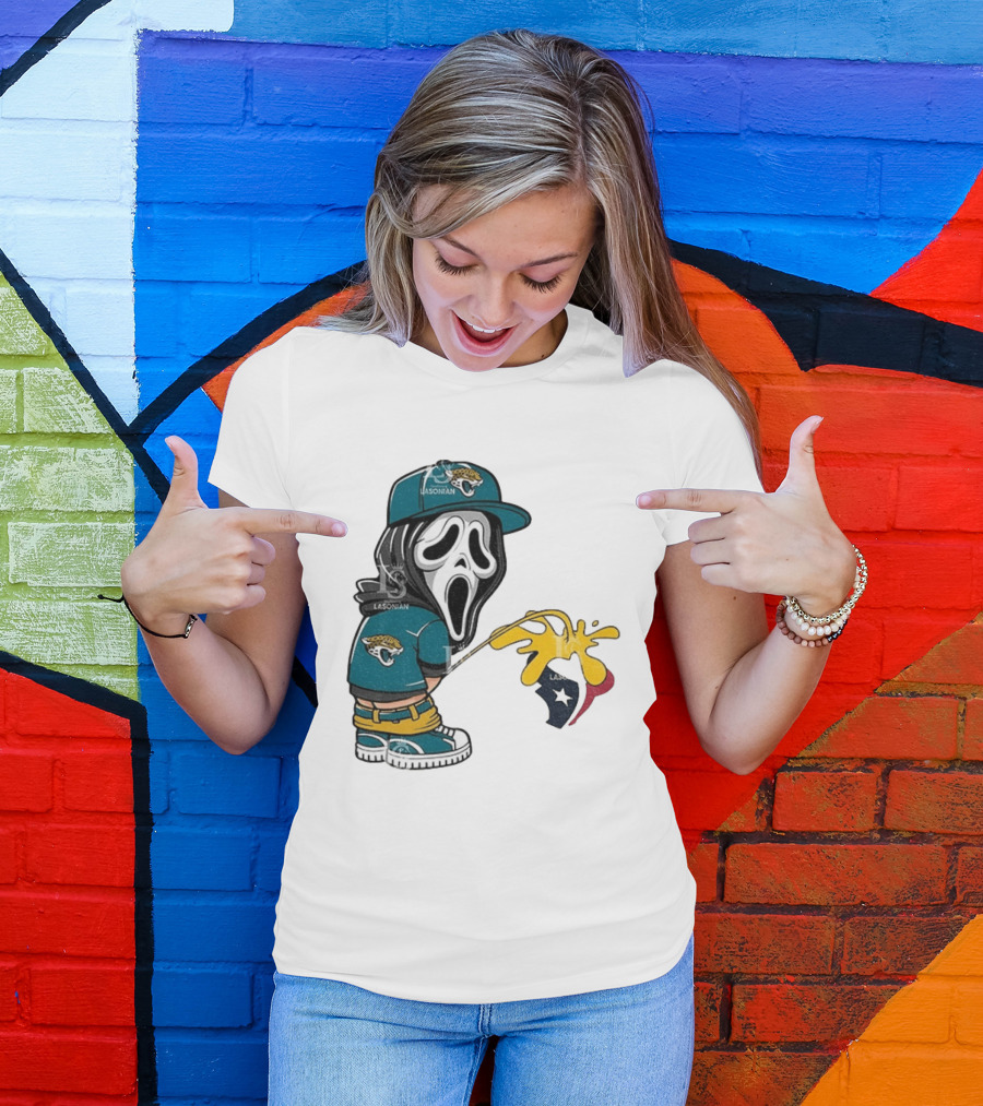 Jacksonville Jaguars Ghostface Pissing On Houston Texans T-Shirt