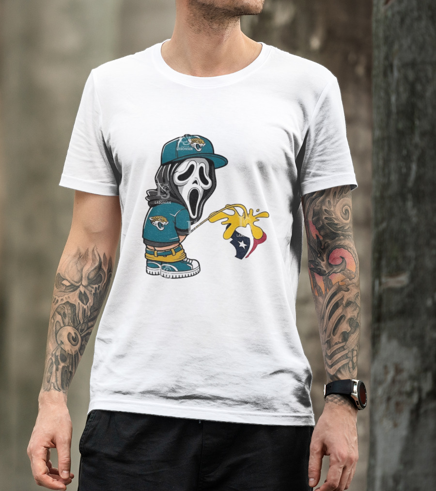 Jacksonville Jaguars Ghostface Pissing On Houston Texans T-Shirt