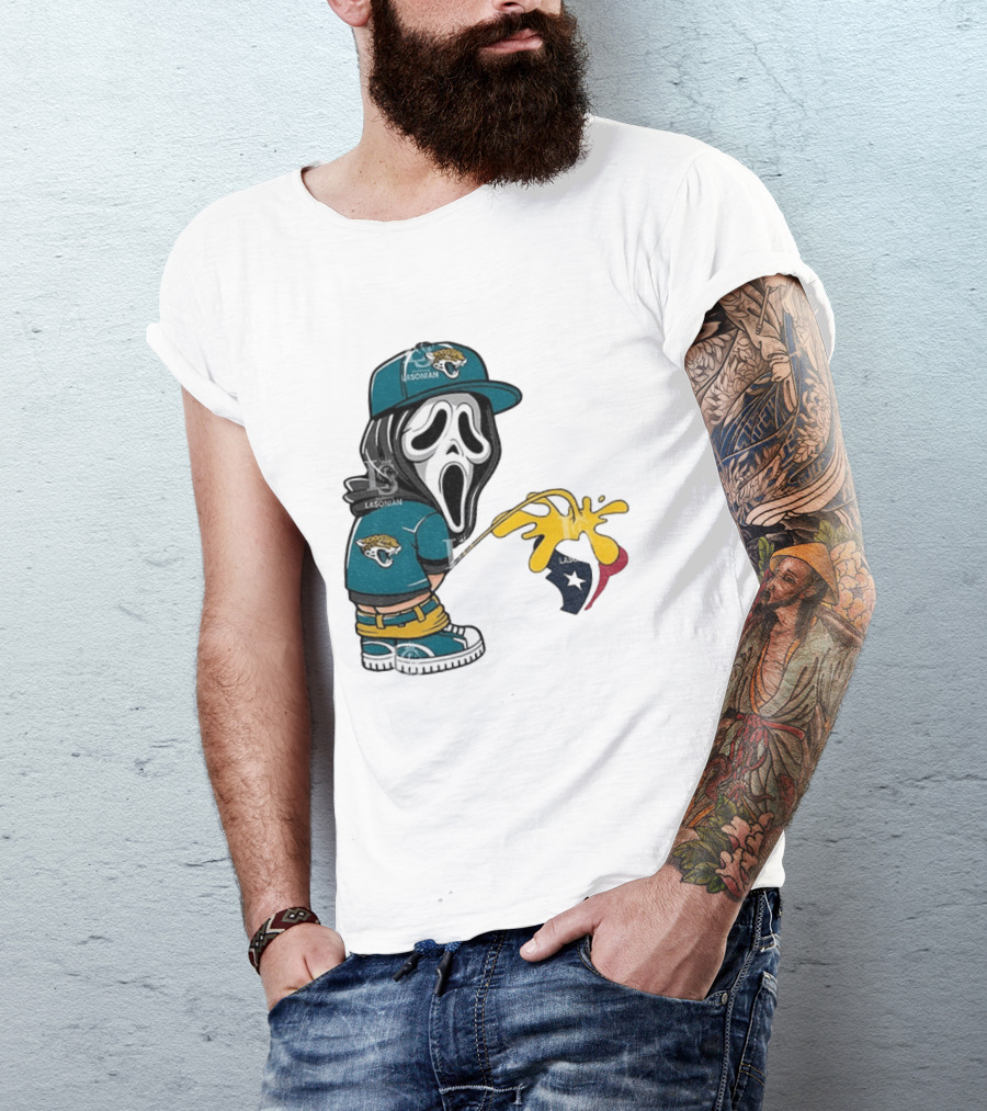 Jacksonville Jaguars Ghostface Pissing On Houston Texans T-Shirt