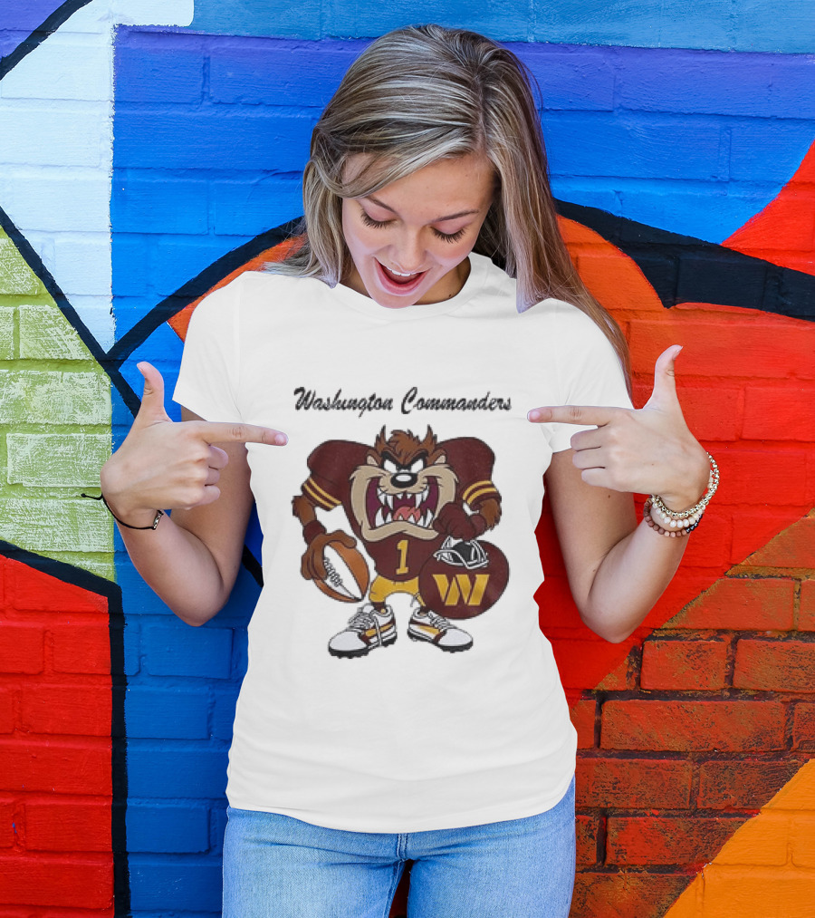 Washington Commanders Taz Looney Tunes Collaboration Football Fan Gear T-Shirt
