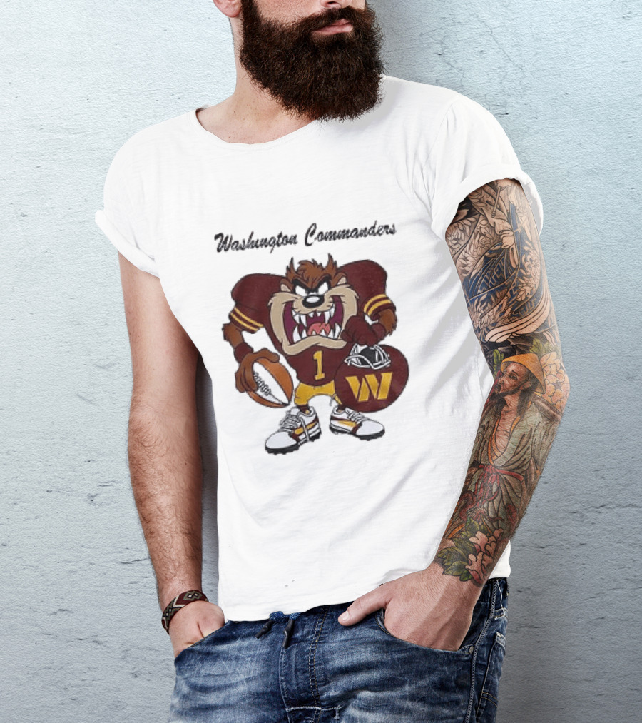 Washington Commanders Taz Looney Tunes Collaboration Football Fan Gear T-Shirt